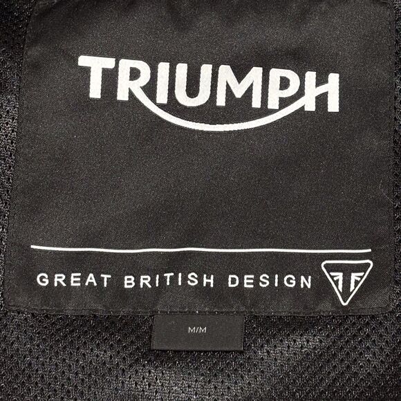 Triumph Jerez Motorcycle Jacket with Pads Wind Waterproof Gray Black Medium - Picture 12 of 15